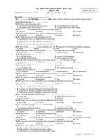 ĐỀ THI TRẮC NGHIỆM MÔN TIẾNG ANH Lớp 12– HKI TRƯỜNG THPT HAI BÀ TRƯNG - MÃ ĐỀ THI: 170 ppsx