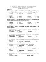 KỲ THI THỬ TỐT NGHIỆP TRUNG HỌC PHỔ THÔNG NĂM 2011 Môn thi: TIẾNG ANH - Mã đề thi 413 potx