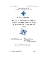 Mức độ hài lòng của du khách nội địa về chất lượng dịch vụ của khách sạn HOÀNG TUYÊN ở thị xã châu đốc  tỉnh an giang