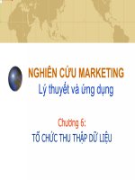 NGHIÊN CỨU MARKETING - Chương 6: TỔ CHỨC THU THẬP DỮ LIỆU pptx