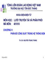 LƯỚI ĐIỆN TRUYỀN TẢI VÀ PHÂN PHỐI - PHÂN BỐ CÔNG SUẤT TRONG HỆ THỐNG ĐIỆN pdf