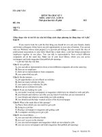 KIỂM TRA HỌC KỲ I MÔN: ANH VĂN - ĐỀ: 356 pps