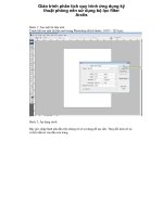 Giáo trình phân tích quy trình ứng dụng kỹ thuật phông nền sử dụng bộ lọc filter Arctis p1 pptx