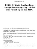 BẢNG TÓM TẮT ĐỀ TÀI Đề tài: Kỹ thuật thu thạp bằng chứng kiểm toán tại công ty kiểm toán và dịch vụ tin hoc AISC pdf