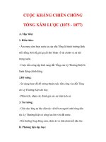 Giáo án Lịch sử lớp 7 : Tên bài dạy : CUỘC KHÁNG CHIẾN CHỐNG TỐNG XÂM LƯỢC (1075 - 1077) pptx