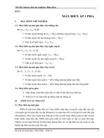 THÍ NGHIỆM MÁY ĐIỆN - BÀI 1 pps