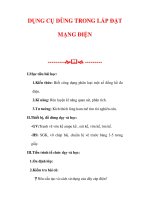 Giáo án Công nghệ lớp 9 : Tên bài dạy : DỤNG CỤ DÙNG TRONG LẮP ĐẶT MẠNG ĐIỆN docx