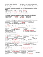 ĐỀ ÔN TẬP THI TỐT NGHIỆP THPT Năm học: 2010-2011 Môn: Tiếng Anh 12 pot