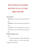 Giáo án Công nghệ lớp 9 : Tên bài dạy : THỰC HÀNH LẮP MẠCH ĐIỆN HAI CÔNG TẮC BA CỰC ĐIỀU KHIỂN MỘT ĐÈN pot