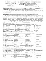ĐỀ KIỂM TRA HỌC KÌ I NĂM HỌC 2010-2011 Môn Tiếng Anh - Mã đề 972 pot