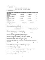 KIỂM TRA CHẤT LƯỢNG HÈ 2011 Môn : Anh văn 12 - Mã Đề : 004 ppt