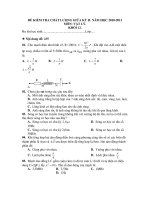 ĐỀ KIỂM TRA CHẤT LƯỢNG GIỮA KỲ II. NĂM HỌC 2010-2011 MÔN: VẬT LÝ - Nội dung đề: 235 ppt