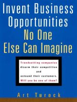 Invent Business Opportunities No One Else Can Imagine phần 1 ppt