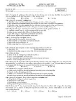 KIỂM TRA MỘT TIẾT MÔN VẬT LÝ 12 BAN CƠ BẢN Mã đề thi 485 potx