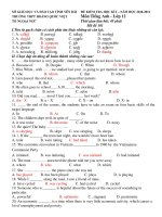 ĐỀ KIỂM TRA HỌC KÌ I NĂM HỌC 2010-2011 Môn Tiếng Anh - Mã đề 101 pdf