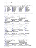 ĐỀ THAM KHẢO TỐT NGHIỆP THPT Môn: Tiếng Anh - Năm học 2010-2011 - Trường THPT Trần Cao Vân pptx