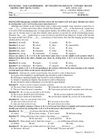 ĐỀ THI KIỂM TRA HỌC KỲ II – NĂM HỌC 2010-2011 MÔN: TIÉNG ANH - Mã đề thi 522 ppsx