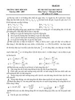 ĐỀ THI THỬ ĐẠI HỌC ĐỢT II Môn: Vật Lý - Mã đề 101 pot