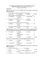 KỲ THI THỬ TỐT NGHIỆP TRUNG HỌC PHỔ THÔNG NĂM 2011 Môn thi: TIẾNG ANH - Mã đề thi 912 pps