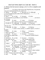 BÀI TẬP TỔNG HỢP CÁC CHỦ ĐỀ - TEST 4 pptx