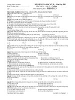 ĐỀ KIỂM TRA HỌC KỲ II Năm Học 2011 Môn Vật Lý – Mã Đề 113 pot