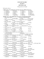 ĐỀ THI THỬ ĐẠI HỌC BÀI THỨ 4 MÔN TIẾNG ANH potx