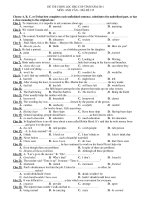 ĐỀ THI CHỌN LỌC HSG CẤP TỈNH NĂM 2011 MÔN: ANH VĂN – MÃ ĐỀ 215 ppt