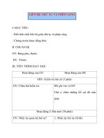 Giáo án Đại Số lớp 8: LIÊN HỆ THỨ TỰ VÀ PHÉP CỘNG pdf