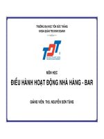ĐIỀU HÀNH HOẠT ĐỘNG NHÀ HÀNG doc