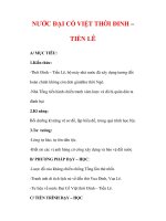 Giáo án Lịch sử lớp 7 : Tên bài dạy : NƯỚC ĐẠI CỒ VIỆT THỜI ĐINH – TIỀN LÊ potx