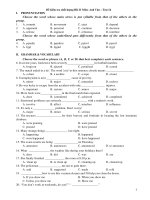 Đề kiểm tra chất lượng HK II Môn: Anh Văn – Test 14 pps