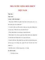 Giáo án Công dân lớp 7 : Tên bài dạy : NHÀ NƯỚC CỘNG HOÀ XHCN VIỆT NAM ppsx