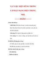 Giáo án Công nghệ lớp 9 : Tên bài dạy : VẬT LIỆU ĐIỆN DÙNG TRONG LẮP ĐẶT MẠNG ppt