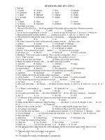 ĐỀ KIỂM TRA HỌC KỲ I LỚP 12 pps