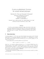 Báo cáo toán học: "A note on palindromic δ-vectors for certain rational polytopes" pdf