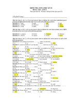 KIỂM TRA GIỮA HỌC KỲ II TIẾNG ANH – LỚP 12 potx