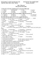 ĐỀ ÔN TẬP TỐT NGHIỆP NĂM 2010- 2011 MÔN ANH VĂN - TRƯỜNG THPT PHAN CHAU TRINH docx