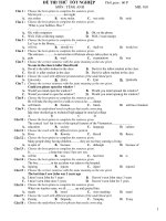 ĐỀ THI THỬ TỐT NGHIỆP MÔN : TẾNG ANH - MĐ: 010 pps