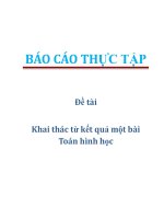 Đề tài: Khai thác từ kết quả một bài toán hình học pps