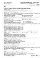 ĐỀ KIỂM TRA HỌC KỲ II Năm Học 2011 Môn Vật Lý – Mã Đề 111 ppsx