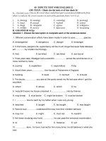 45- MINUTE TEST FOR ENGLISH 12 (ĐỀ CHẴN) potx