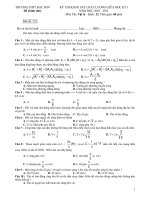 KỲ THI KHẢO SÁT CHẤT LƯỢNG GIỮA HỌC KỲ I NĂM HỌC 2010 - 2011 Môn Thi: Vật lý - Mã đề: 232 docx
