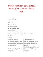 Giáo án Công dân lớp 9 : Tên bài dạy : QUYỀN THAM GIA QUẢN LÍ NHÀ NƯỚC QUẢN LÍ XH CỦA CÔNG DÂN doc