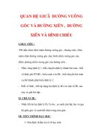 Giáo án môn Toán lớp 7 : Tên bài dạy : QUAN HỆ GIƯÃ ĐƯỜNG VUÔNG GÓC VÀ ĐƯỜNG XIÊN , ĐƯỜNG XIÊN VÀ HÌNH CHIẾU pptx