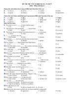 ĐỀ THI THỬ TỐT NGHIỆP SỐ 39 – CL QT T Môn: Tiếng Anh lớp 12 pps