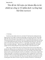 Bảng tóm tắt: Tên đề tài: Kế toán các khoản đầu tư tài chính tại công ty Cổ phần dịch vụ tổng hợp Sài Gòn (savico) pdf