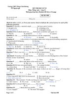 ĐỀ THI HỌC KỲ II Môn: Tiếng Anh - Mã Đề: 004 pptx