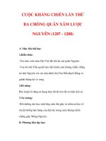 Giáo án Lịch sử lớp 7 : Tên bài dạy : CUỘC KHÁNG CHIẾN LẦN THỨ BA CHỐNG QUÂN XÂM LƯỢC NGUYÊN (1287 - 1288) pdf