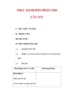 Giáo án Công nghệ lớp lớp 9 : Tên bài dạy : THỰC HÀNH BÓN PHÂN CHO CÂY (TT) pdf