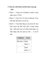 thao tác chèn thêm cột điều kiện trong tập lệnh doc